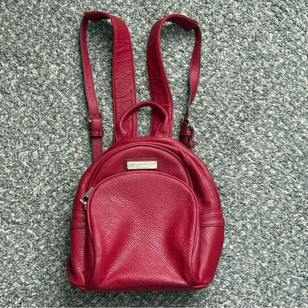 Jones New York Signature Red Mini Backpack Purse